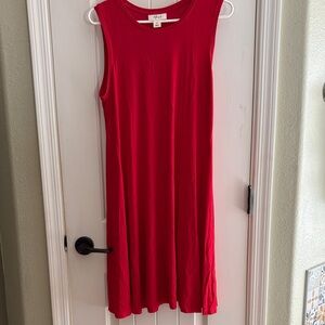 Style & Co. Red Sleeveless Midi Tank Dress